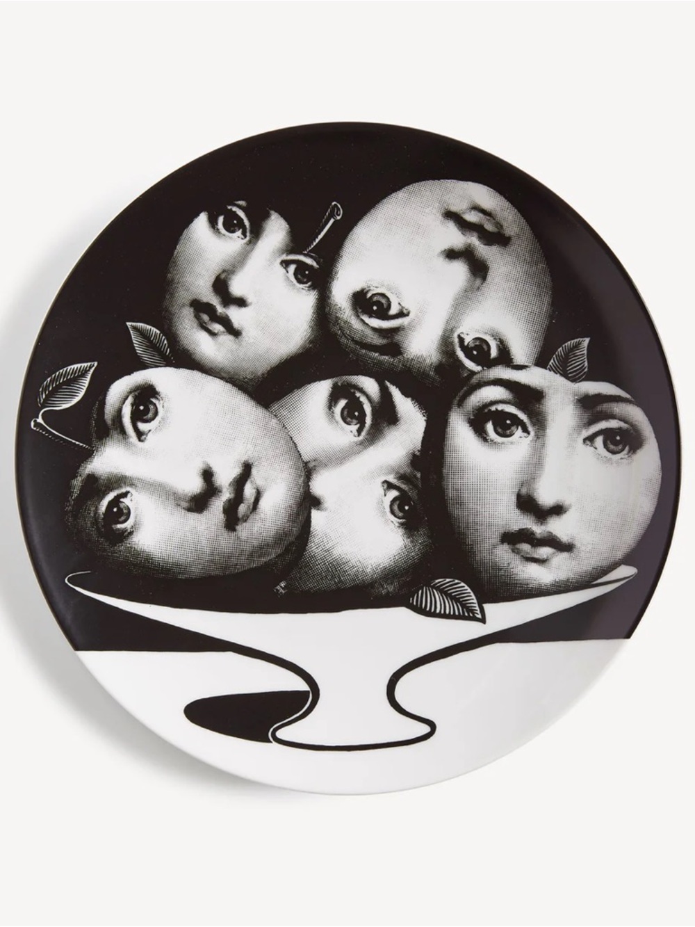 Fornasetti Monochrome Faces Fruit Bowl Ceramic Plate